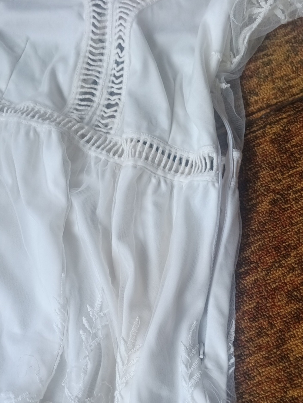 Now $5.  Boohoo Ivory Lace Mini Dress - Picture 5 of 7